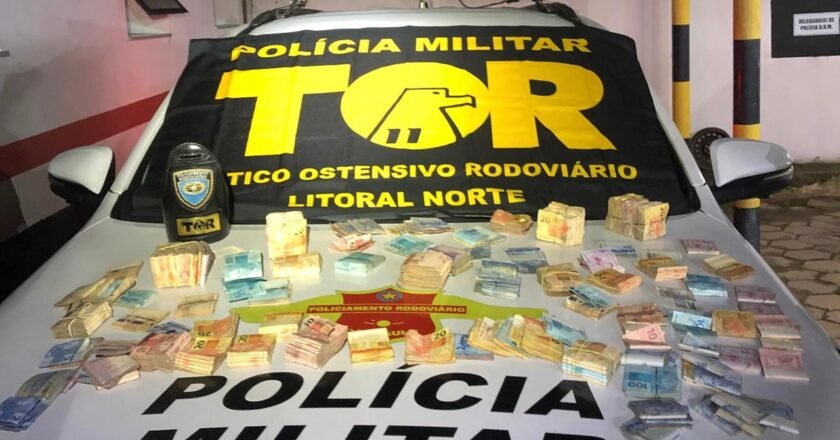 Tático Ostensivo Rodoviário apreende quase R$ 100 mil sem comprovação de origem em Caraguatatuba