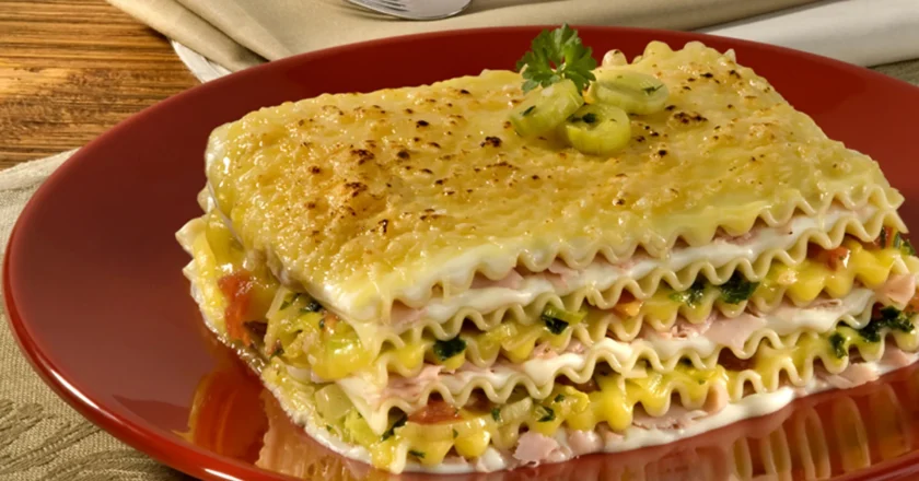 Receita: Lasanha ao creme de mandioquinha com alho poró