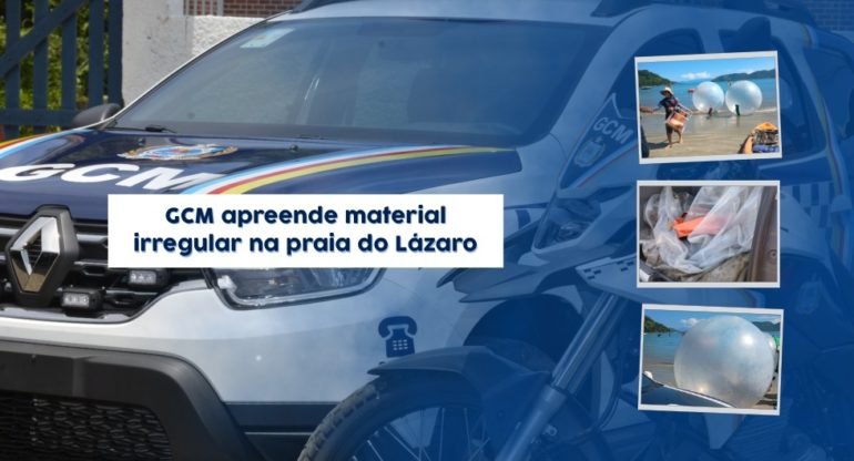 GCM apreende bolhas infláveis na Praia do Lázaro sem autorização