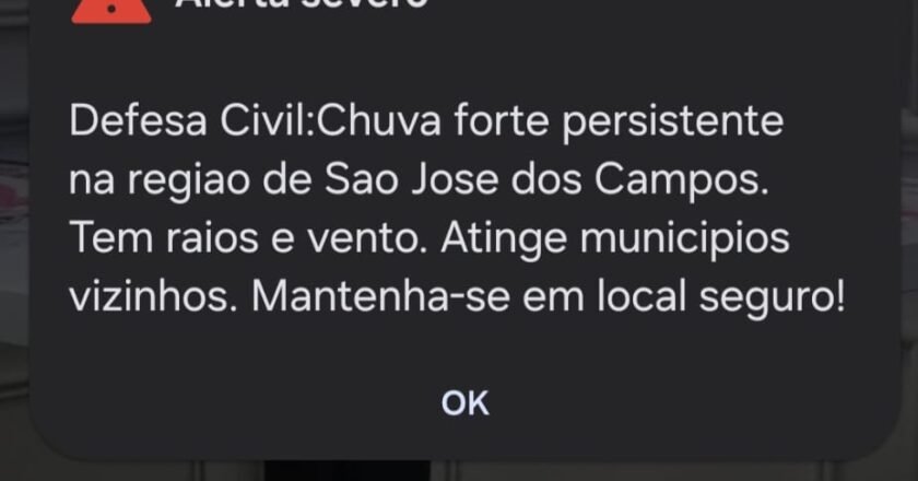 Chuva torrencial em São José dos Campos leva Defesa Civil a emitir alerta severo